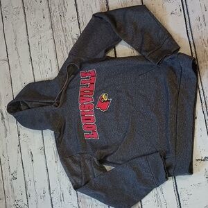 Louisville Cardinals Men's Gray Scuba Knit Pullover Hoodie S